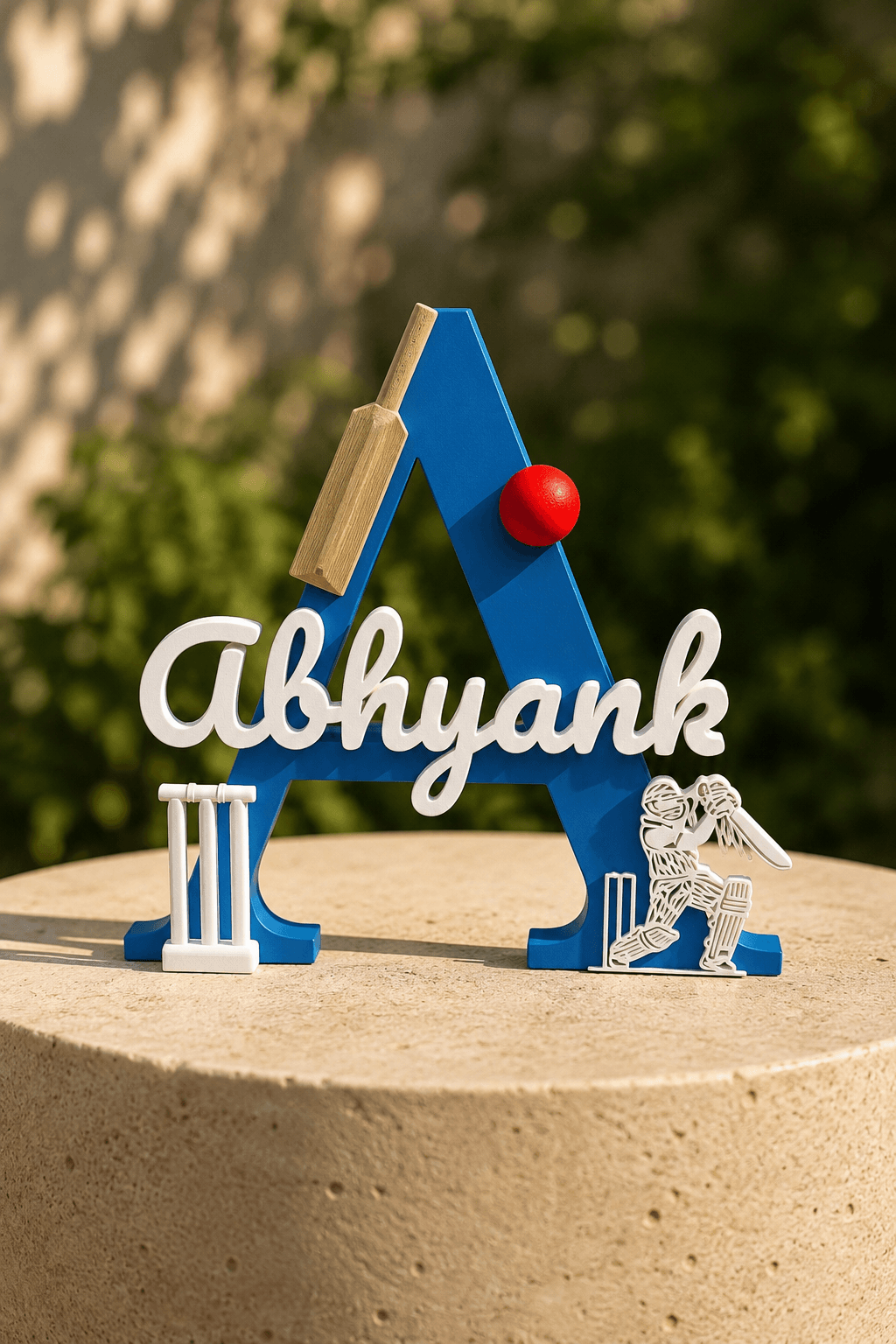 Personalized Cricket Theme Name Stand